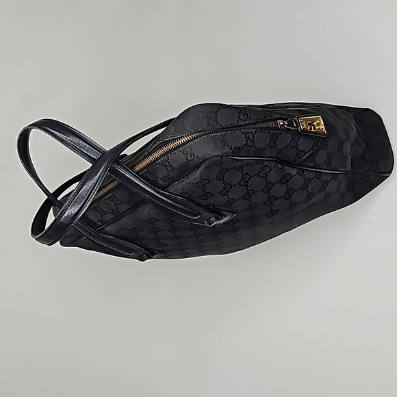 Authentic Gucci Monogram Handbag Tote Black on Black - Picture 4 of 16